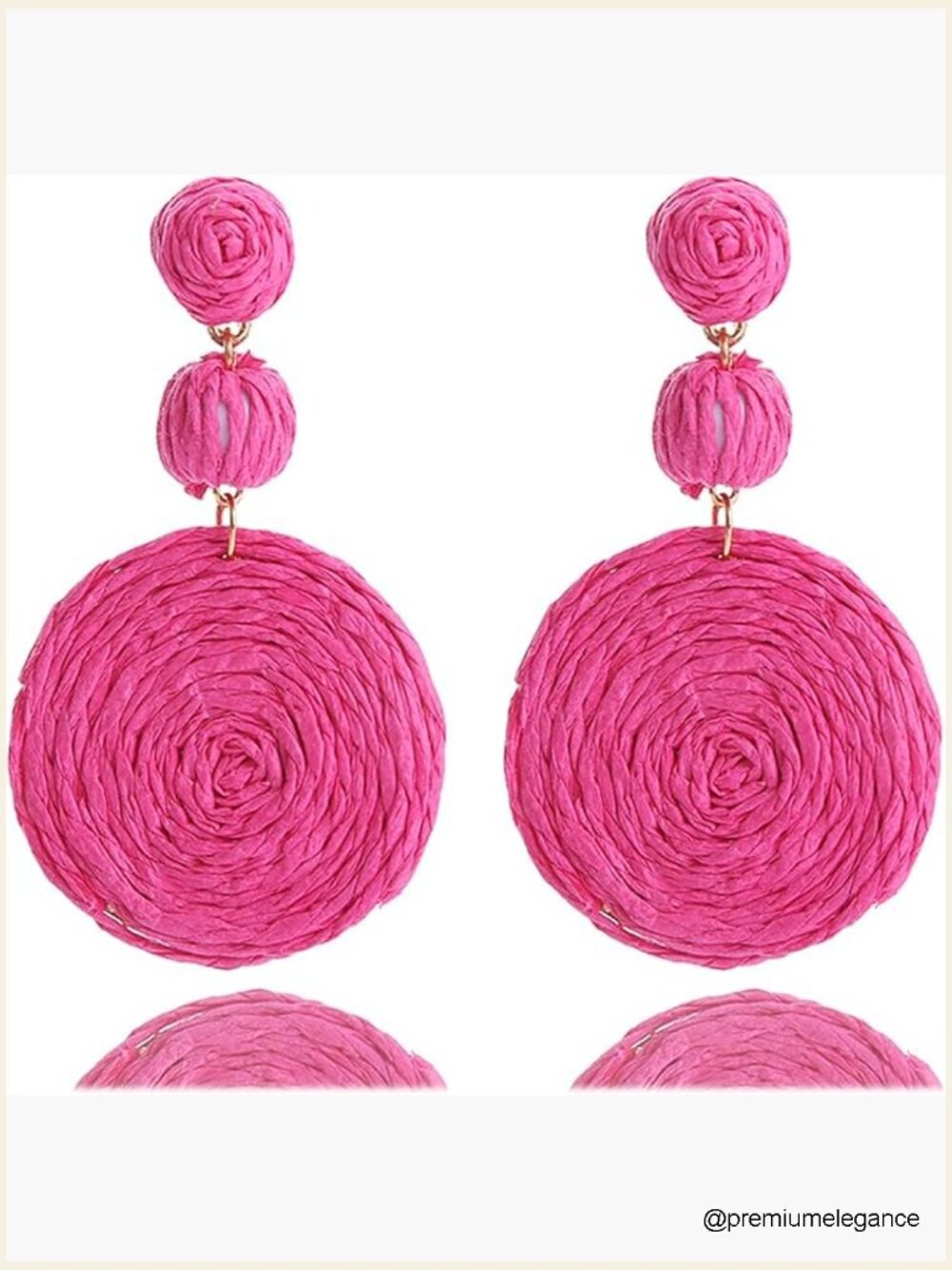 Handmade Boho Raffia Straw Dangle Drop Earrings Beach Vacation Jewelry